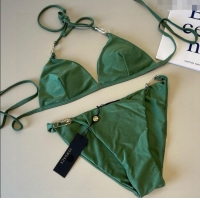 Luxury Discount Versace Two-Pieces Swimwear with Pin 0513 Green 2025