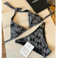 Shop Discount Chanel CC Two-Pieces Swimwear 0513 Grey 2025