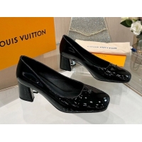 Popular Style Louis Vuitton Swing Pumps 5.5cm in Patent Leather Black 2025 1AGTY9