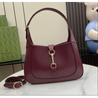 Luxury Cheap Gucci Jackie Small Shoulder Bag in Smooth Leather 782849 Burgundy 2024