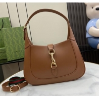 Top Design Gucci Jackie Small Shoulder Bag in Smooth Leather 782849 Brown 2024