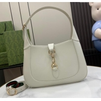 New Cheap Gucci Jackie Small Shoulder Bag in Smooth Leather 782849 Ivory 2024