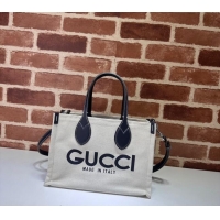 Inexpensive Gucci Canvas Mini Tote Bag with GUCCI Print 772144 Beige/Blue 2024