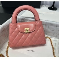 Top Grade Chanel Shiny Calfskin Mini Kelly Shopping Bag AS4416 Pink 2025