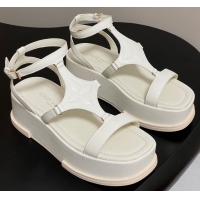 Unique Style Louis Vuitton Maya Platform Sandals 5cm in Calf Leather White 0607067