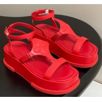 Shop Cheap Louis Vuitton Maya Platform Sandals 5cm in Calf Leather Red 0607069