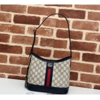 Luxury Cheap Gucci Ophidia GG Canvas Small Shoulder Bag 781402 Blue 2024