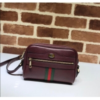Good Product Gucci Ophidia Leather Mini Bag 517350 Burgundy 2024