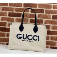 Big Discount Gucci Canvas Medium Tote bag with Gucci Print 772176 Beige/Blue 2024