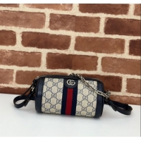 Top Quality Gucci Ophidia GG Canvas Round Mini Shoulder Bag 795208 Blue 2024