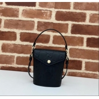 Top Design Gucci GG Leather Super Mini Top Handle bag 772795 Black 2024