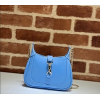 Top Grade Gucci Jackie Notte Mini Bag in Crinkled Patent Leather ‎782889 Light Blue 2024