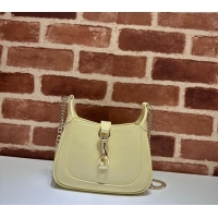 Promotional Gucci Jackie Notte Mini Bag in Crinkled Patent Leather ‎782889 Light Yellow 2024