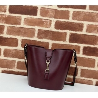 Top Grade Gucci Leather Mini Bucket Shoulder bag 782908 Burgundy 2024