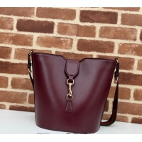 Best Price Gucci Leather Medium Bucket Shoulder bag 782904 Burgundy 2024