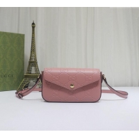 Well Crafted Gucci GG Leather Super Mini Shoulder Bag 772794 Light Pink 2024