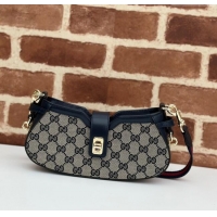 Best Price Gucci GG Canvas Moon Side Mini Shoulder Bag 786015 Blue 2024