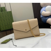 Market Sells Gucci GG Leather Chain Wallet Mini Bag 781555 Light Beige 2024