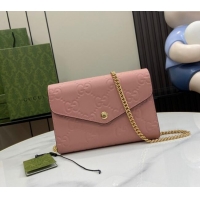Discount Gucci GG Leather Chain Wallet Mini bag 781555 Light Pink 2024