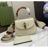 Market Sells Gucci Bamboo 1947 Crinkled Patent Leather Mini Top Handle Bag 786482 White 2024