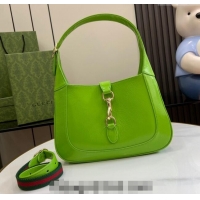 Spot Grade Gucci Jackie Small Shoulder Bag in Crinkled Patent Leather 782849 Light Green 2024
