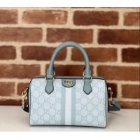 Top Quality Gucci Ophidia GG Canvas Mini Bag 772053 Dusty Blue 2024
