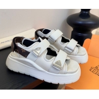Charming Louis Vuitton Chameleon Comfort Sandals in Calf Leather 1AHNJO White 0609036
