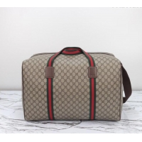 Top Grade Gucci Large Duffle GG Canvas bag with Web G760152 2024