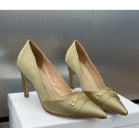 Best Price Dior My Dior Pumps 8cm in Moiré Fabric Yellow 0425018