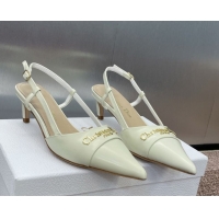 Best Grade Dior My Dior Slingbacks Pump 5cm in Patent Calfskin White 0425022