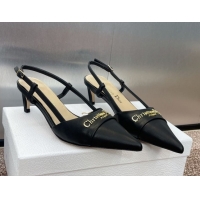 Luxury Dior My Dior Slingbacks Pump 5cm in Supple Calfskin Black 0425023