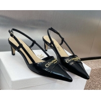 Good Quality Dior My Dior Slingbacks Pump 5cm in Patent Calfskin Black 0425024