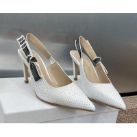 Trendy Design Dior Toujours Slingback Pumps 7cm in Perforated Supple Lambskin White 0425046