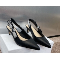 Top Design Dior Toujours Slingback Pumps 5cm in Perforated Supple Lambskin Black 0425048