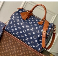 Best Price Louis Vuitton Speedy P9 Bandoulire 40 Bag in Calf Leather M24418 Blue 2025