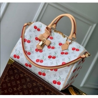 Louis Vuitton LV x TM Speedy Soft Bandouliere 30 Bag in Monogram Cherry Canvas M14238 White 2025