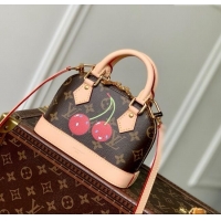 Top Quality Louis Vuitton LV x TM Nano Alma Bag in Monogram Cherry Canvas M13416 Brown 2025