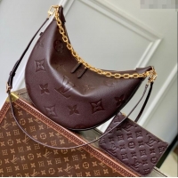 Grade Promotional Louis Vuitton Loop Hobo Bag in Lambskin Leather M14042 Chocolate 2025