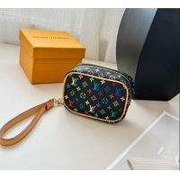 Top Grade Louis Vuitton LV x TM Mini Vanity Monogram Clutch 0616 Black/Multicolor 2025