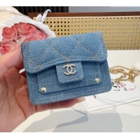 Buy Inexpensive Chanel Light Denim Blue Micro Chain Bag 16140 2025