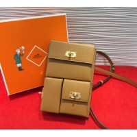 Pretty Style Hermes Kelly Multipocket To Go Pouch with Gold-Tone Hardware 18020 Brown 2025