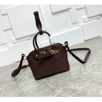 Low Cost Miu Miu Leather trick Micro bag Briarwood 5NR037 Brown 2025