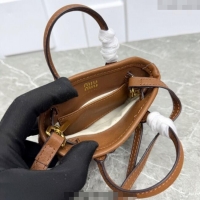 Well Crafted Miu Miu Leather trick Micro bag 5NR037 Oak Brown 2025
