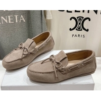 Luxurious Dior Miss Dior Street Loafers in Suede Grey 0425124