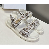 Top Grade Dior Dioract Sandal in Brown Jacquard with Dior Oblique 5051502