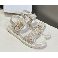 Classic Hot Dior Dioract Sandal in Beige Jacquard with Dior Oblique 5051504