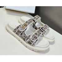 Purchase Dior Dioract Slide Sandal in Brown Jacquard with Dior Oblique 5051605