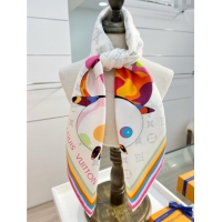 Discount Louis Vuitton LV x TM Superflat Characters Silk Square Scarf 90x90cm 0618 White 2025