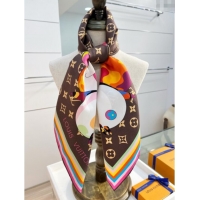 Popular Style Louis Vuitton LV x TM Superflat Characters Silk Square Scarf 90x90cm 0618 Brown 2025