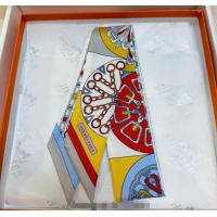 Well Crafted Hermes Effet Kaleidoscope Silk Twilly Bandeau Scarf 5x86.5cm 7063 Grey 2025